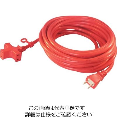 正和電工 トライアングルマルチタップ 125Vー15A 10m 赤 VCTM-10R 1本 851-3802（直送品）