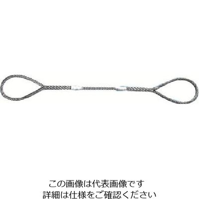 日興製綱 NIKKO Wスリング(裸) 全長4.0m スリング径24mm W24-4H 1セット(2本) 815-7455（直送品）