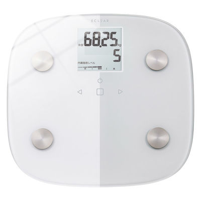 エレコム 体重計 体組成計 8項目測定 乗るだけ自動認識 ヘルスメーター ホワイト EFS010WH 1個（直送品）