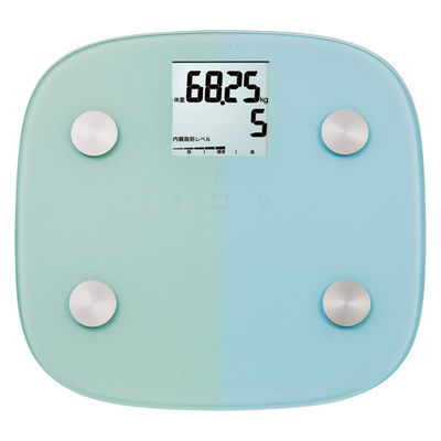 エレコム 体重計 体組成計 8項目測定 乗るだけ自動認識 ヘルスメーター ブルー HCS-FS010BU 1個（直送品）