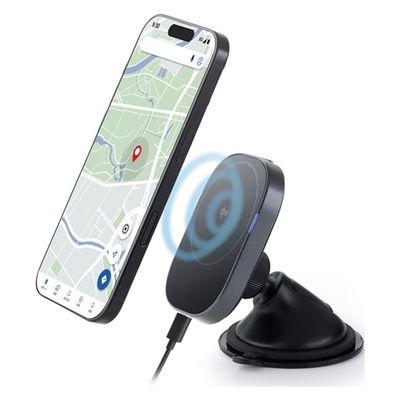 ワイヤレス充電器 Qi2 車用 マグネット スマホホルダー 15W ゲル吸盤 黒 EC-QC12BK エレコム 1個（直送品）