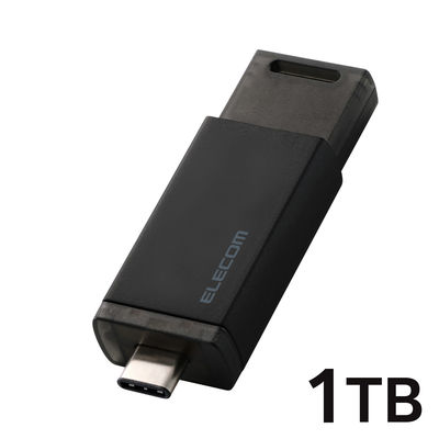 SSD 外付け 1TB USB3.2 Gen2 ノック式 高速 耐衝撃 ブラック ESD-ESK1000GBK エレコム 1個（直送品）