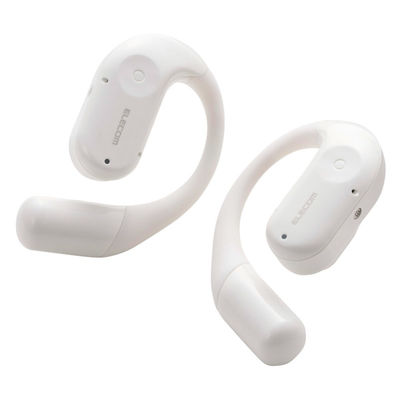 Bluetoothイヤホン 完全ワイヤレス IPX5 ムーンホワイト LBT-OWS02ECMWH エレコム 1個（直送品）