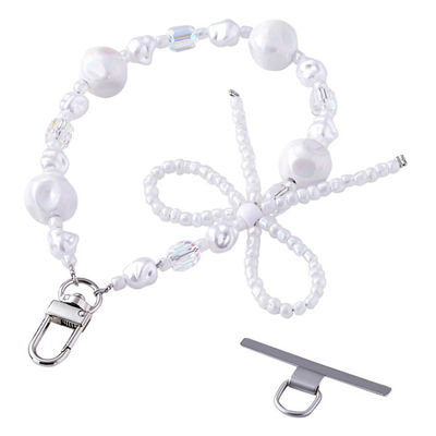 スマホストラップ リボンパールビーズ ハンドストラップ 手首 落下防止 上品 パール P-STHBEPAL エレコム 1個（直送品）