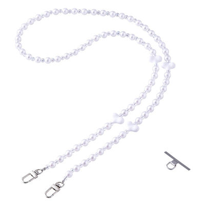 スマホストラップ ハートパールビーズ ショルダー 首掛け おしゃれ ホワイト P-STSDH1BEPALWH エレコム 1個（直送品）