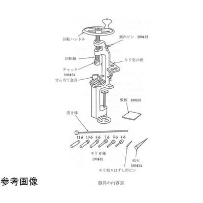 島津理化 取付形コルクボーラ用きり 内径4φ 190425 1本 67-7096-69（直送品）