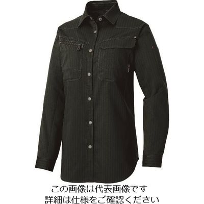 アイトス レディース長袖シャツ(薄地) カーキブラック M 30645-010-M 1着 144-7462（直送品）