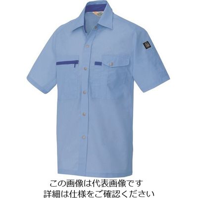 アイトス 半袖シャツ(男女兼用) サックス 3L 5366-007-3L 1着 143-6164（直送品）