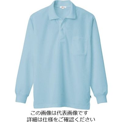 アイトス 吸汗速乾(クールコンフォート)長袖ポロシャツ(男女兼用) サックス 6L 10578-007-6L 1着 143-6356（直送品）