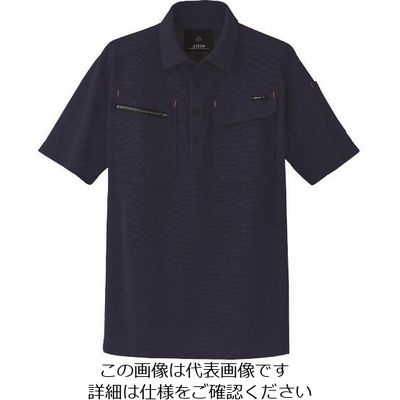 アイトス 半袖ポロシャツ(男女兼用) ネイビー 6L 10609-008-6L 1着 143-9611（直送品）