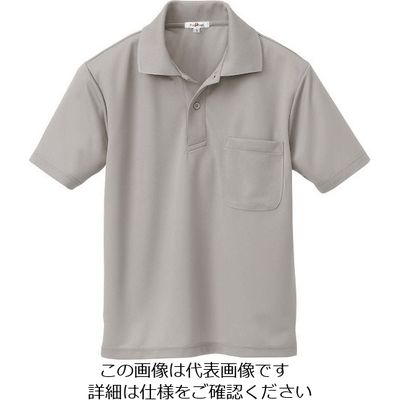 アイトス 吸汗速乾(クールコンフォート)半袖ポロシャツ(男女兼用) グレー L 10579-004-L 1着 145-3682（直送品）