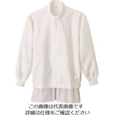 アイトス 長袖比翼ブルゾン(男女兼用) ホワイト 3L 861028-001-3L 1着 144-0760（直送品）