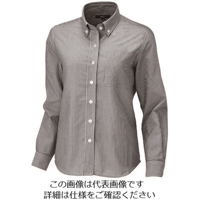 アイトス レディース長袖オックスボタンダウンシャツ グレーストライプ S 7871-104-S 1着 143-6245（直送品）