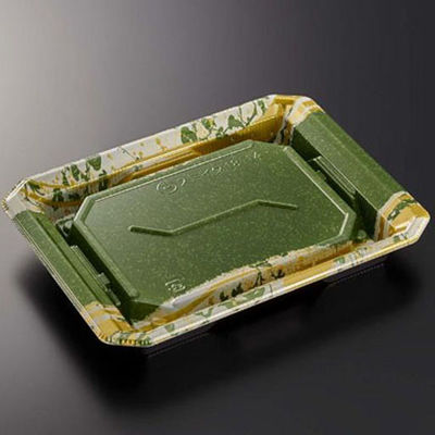 中央化学 寿司容器 HS澄板18-14 若草GN-BK 身 00114538 1ケース(800個(50個×16))（直送品）