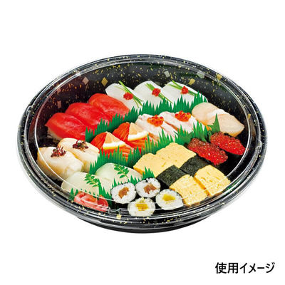 中央化学 寿司桶 HS 丸桶 30 黒金箔-BK 身 00673218 1袋(10個)（直送品）