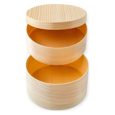 アサヒグリーン 木製容器 経木ワッパ 2段丸12 00251348 1ケース(100個(5個×20))（直送品）