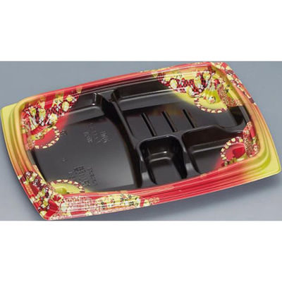 福助工業 弁当容器 祝い膳24-18-1H 小町内黒 00267604 1ケース(800個(50個×16))（直送品）