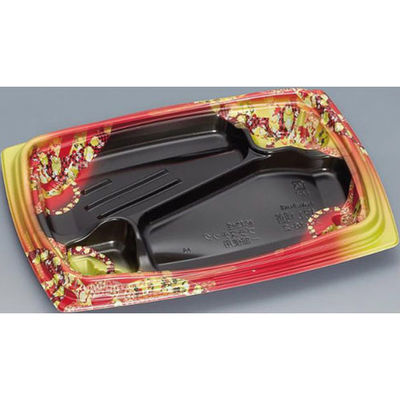 福助工業 弁当容器 祝い膳24-18-2H 小町内黒 00267606 1ケース(800個(50個×16))（直送品）