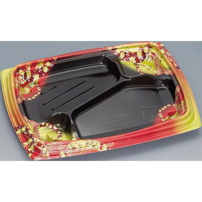 福助工業 弁当容器 祝い膳24-20-2H 小町内黒 00267611 1ケース(600個(50個×12))（直送品）