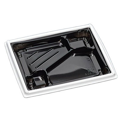 福助工業 弁当容器 箱膳23-20-2H 白内黒 00599972 1ケース(600個(50個×12))（直送品）