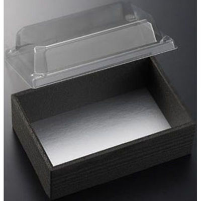 中央化学 折箱 AWD-128 黒板目 透明高蓋付 00691650 1ケース(200個(20個×10))（直送品）