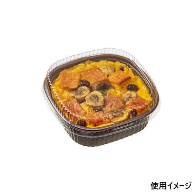 中央化学 軽食容器 BAKEQ 120角 350CC 茶 00704585 1ケース(1200個(100個×12))（直送品）