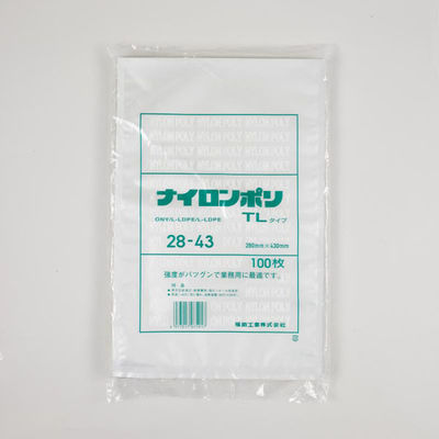 福助工業 真空袋 ナイロンポリ TLタイプ 28-43 00766640 1ケース(800個(100個×8))（直送品）