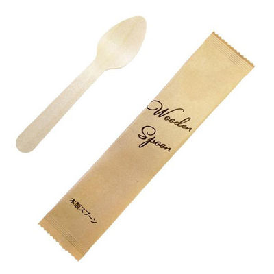 旭創業 カトラリー 木製スプーン110 紙個包装クラフト 00795133 1ケース(3000個(100個×30))（直送品）