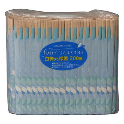 大和物産 割箸 フォーシーズン 白樺元禄箸 200膳 00796094 1ケース(20個(1個×20))（直送品）