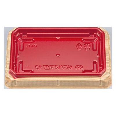 シーピー化成 寿司容器 UFハカマ盛13 杉板赤本体(N) 0196313001355 1ケース(1200個(50個×24))（直送品）