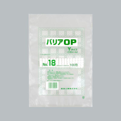 福助工業 真空袋 バリアOP Yタイプ No.18 0712760 1ケース(1400個(100個×14))（直送品）