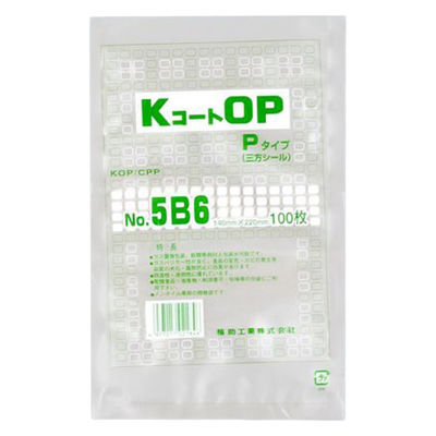福助工業 真空袋 KコートOP Pタイプ No.5B6 0716014 1ケース(4000個(100個×40))（直送品）
