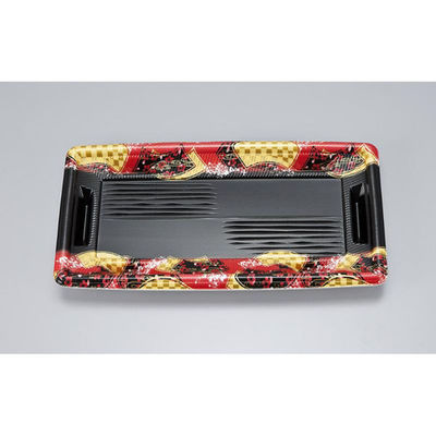 シーピー化成 寿司容器 エコ際立皿26 舞扇赤本体 0762026000955 1ケース(600個(50個×12))（直送品）