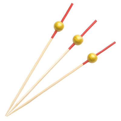 萬洋 竹串 珠かんざし串(金) 9cm 100本入 18435E 1ケース(1個)（直送品）