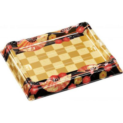 エフピコ 寿司桶 氷河桶25-20PT扇市松金 52012522 1ケース(200個(50個×4))（直送品）