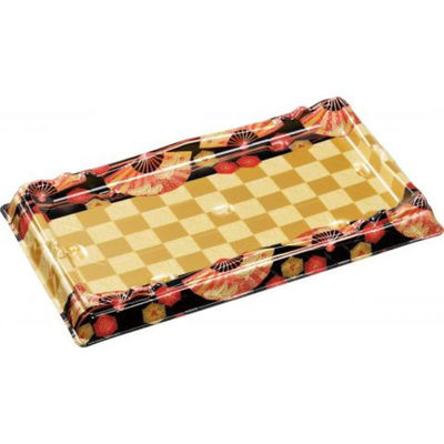 エフピコ 寿司桶 氷河桶37-20PT扇市松金 52013722 1ケース(100個(10個×10))（直送品）