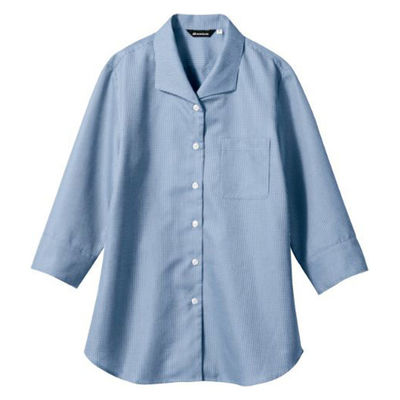 住商モンブラン 七分袖シャツ WC2221-4_15 ブラウス レディス 7分袖 ブルーチェック 15号 1ケース(1個)（直送品）
