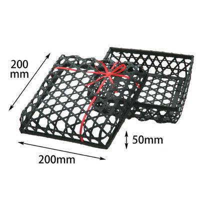 アサヒグリーン 装飾品 六ッ目正方フタ付 リボンBK 3568 1ケース(52個(1個×52))（直送品）