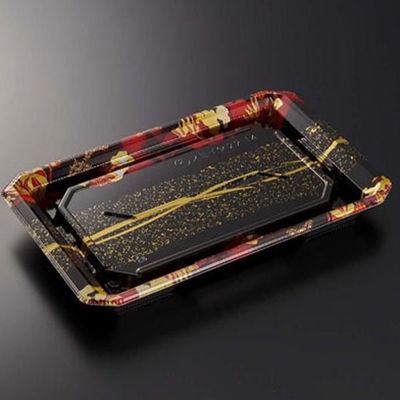 中央化学 寿司容器 HS澄板22-14 一陣R-BK 身 00114759 1ケース(600個(50個×12))（直送品）