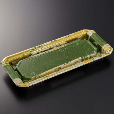 中央化学 寿司容器 HS澄板24-11 若草GN-BK 身 00115788 1ケース(800個(50個×16))（直送品）