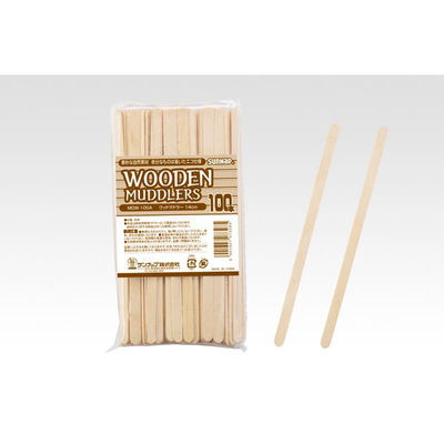サンナップ ドリンク資材 ウッドマドラー14cm100本 MDW-100A 1ケース(200個(1個×200))（直送品）