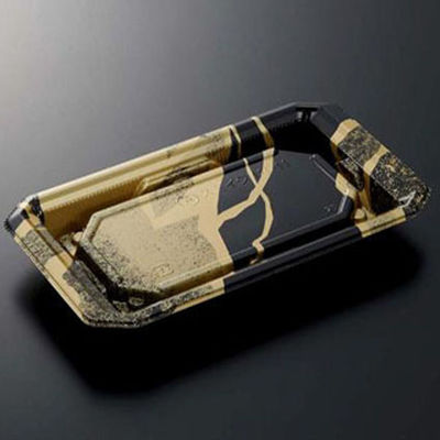 中央化学 寿司容器 HS澄板18-11 金継BK-BK 身 00650781 1ケース(1000個(50個×20))（直送品）