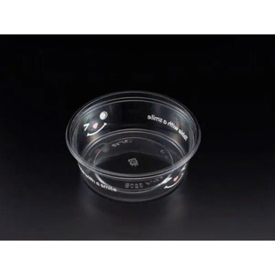 リスパック 透明カップ バイオカップ 129パイ320B ニコニコW PABY010 1ケース(750個(50個×15))（直送品）