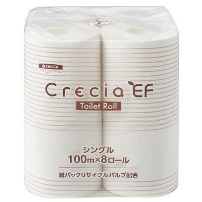 日本製紙クレシア トイレットペーパー クレシアEFトイレットロール 100m シングル 8ロール 10123 1ケース(8個(1個×8))（直送品）