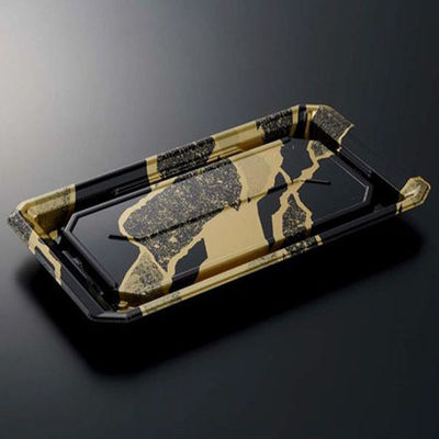 中央化学 寿司容器 HS澄板26-14 金継BK-BK 身 00650785 1袋(50個)（直送品）