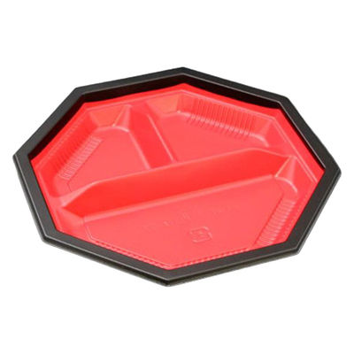 中央化学 弁当容器 CT WF-八角 21A-27 赤黒-BK 身L 00737511 1袋(50個)（直送品）