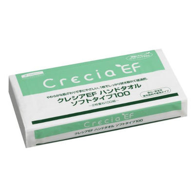 日本製紙クレシア ペーパータオル クレシアEFハンドタオル ソフトタイプ100 37018 1ケース(60個(1個×60))（直送品）