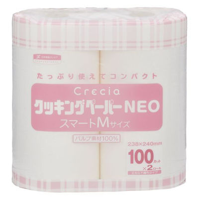 日本製紙クレシア クレシアクッキングペーパーNEOスマートMサイズ100カット2ロールクレシア 38770 1袋(1個)（直送品）