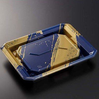 中央化学 寿司容器 HS澄板18-14 麻筆DB-BK 身 00114283 1ケース(800個(50個×16))（直送品）