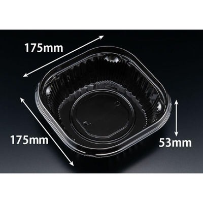 リスパック 冷麺容器 バイオ バッチリ 17-53B 黒 PBNA422 1ケース(600個(100個×6))（直送品）